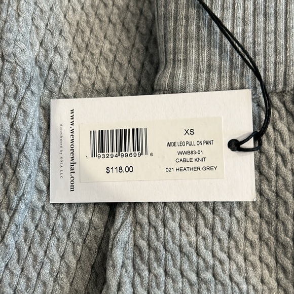 NWT WeWoreWhat Cable Knit Wide Leg Pull On Pant - Picture 7 of 7